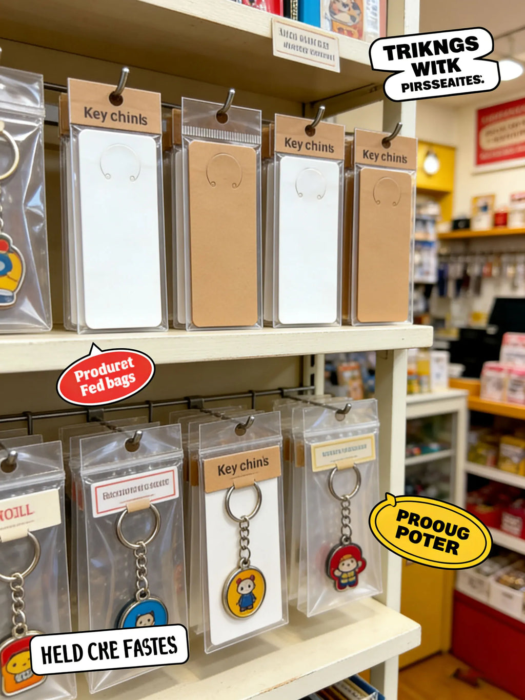 Keychain Display Cards and Packaging Set