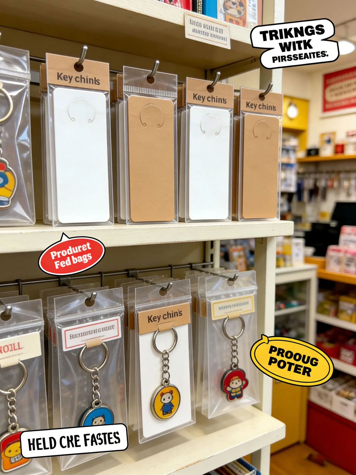 Keychain Display Cards and Packaging Set